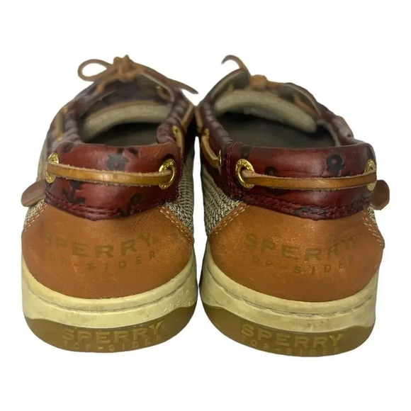 Sperry Top-Sider Angelfish Anchor Embossed Deck Shoe Burgundy Size 7.5M - Picture 6 of 7